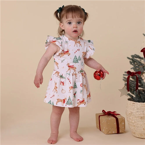 Prancer & Friends Short Sleeve Organic Dress
