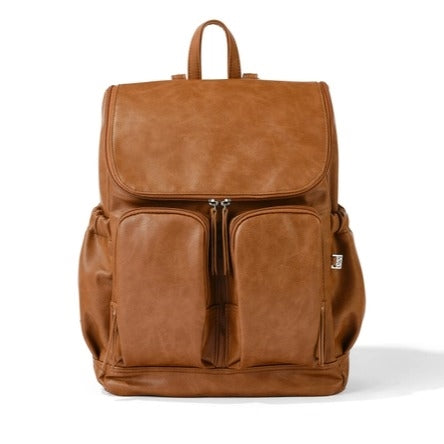 OiOi Signature Nappy Backpack - Tan Vegan Leather