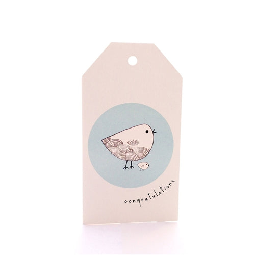 Congratulations Chick Blue Gift Tag