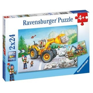 Diggers at Work Puzzle 2x24pc