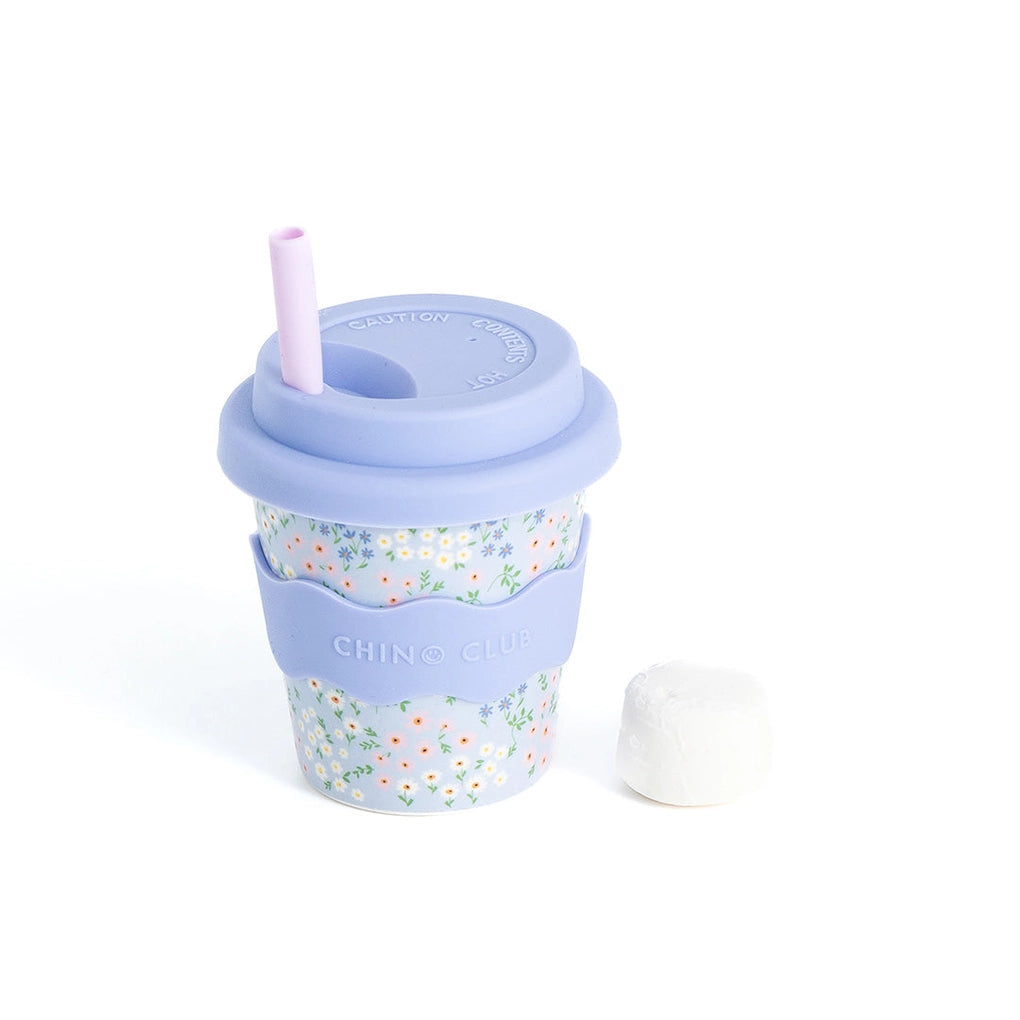 Blue Floral Babychino Cup 4oz