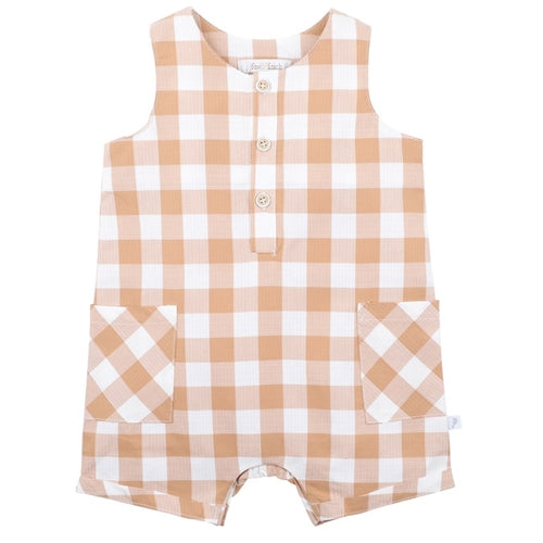 Caramel Check Romper