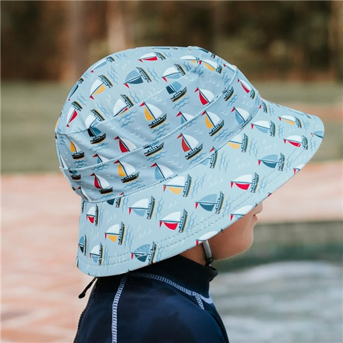 Kids Classic Swim Bucket Beach Hat - Sails