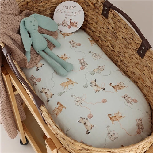 Bassinet Sheet / Change Pad Cover - Kittens