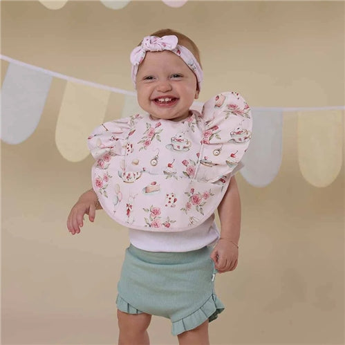Alice's Tea Party Frill Snuggle Bib