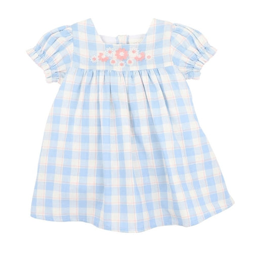 BONNIE Check Organic Embroidered Dress