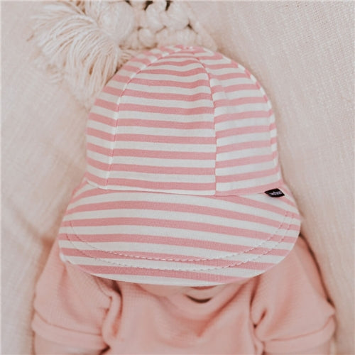 Legionnaire Flap Sun Hat - Pink Stripe