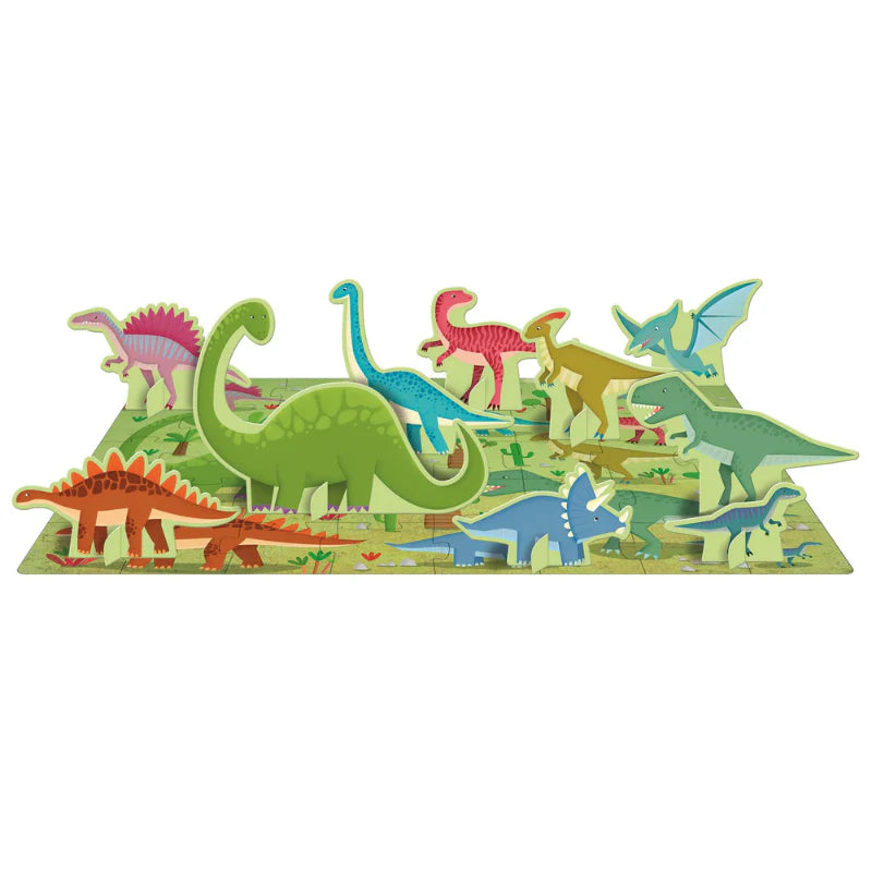 Sassi 3D Puzzle and Book Set - Learn Words Dinosaurs
