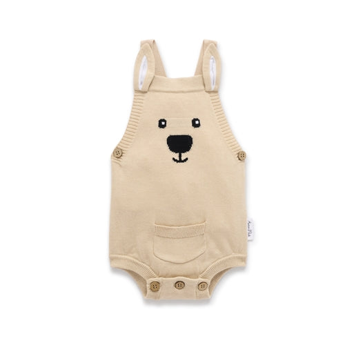 Taupe Kangaroo Knit Romper
