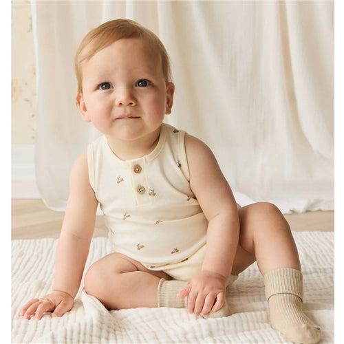 Organis Cotton Archie Playsuit - Forest Night Acorns
