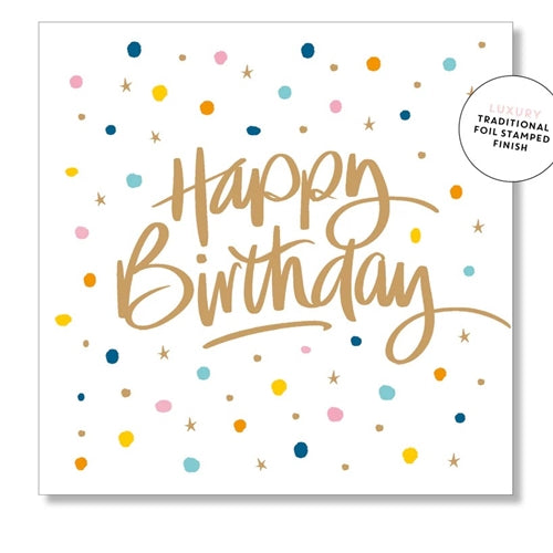 Confetti Script Birthday Mini Card