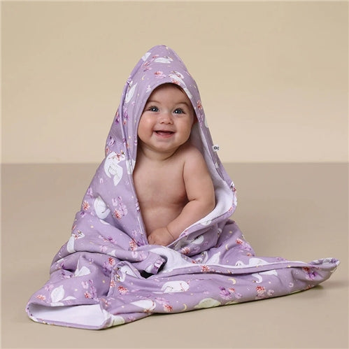 Swan Lake Organic Hooded Baby Towel