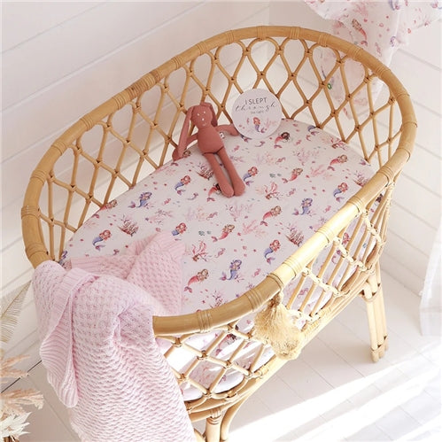 Mermaid Organic Bassinet Sheet / Change Pad Cover