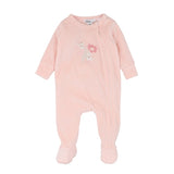Fern Velour Embroidered Zip Onesie