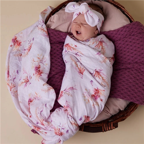 Organic Muslin Wrap - Coral