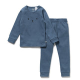 Twilight Blue Organic Rib Long Sleeve Pyjamas