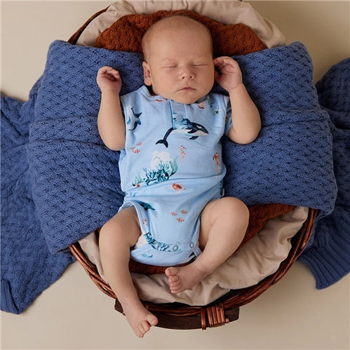 Blue Ocean Short Sleeve Organic Bodysuit