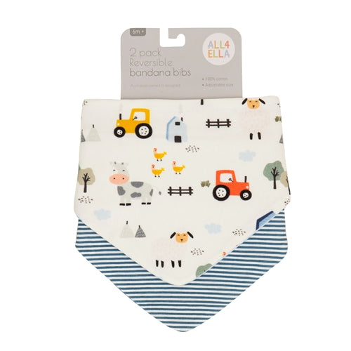 Bandana Bibs 2pk - Barnyard