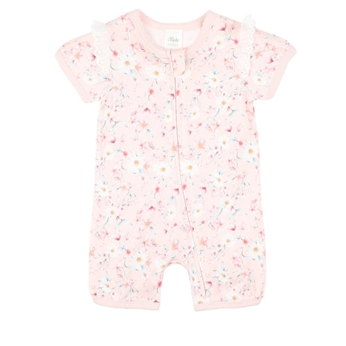 Zoe Print SS Zip Romper