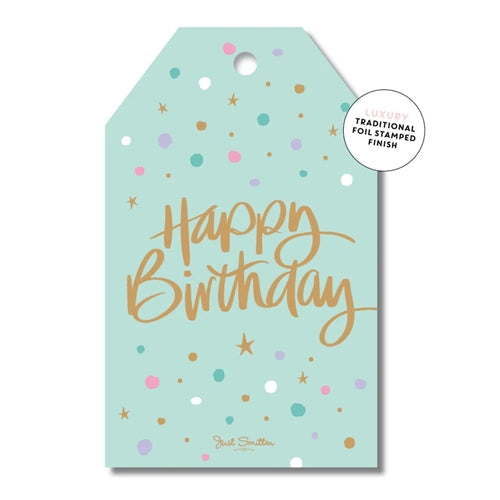Gift Tag - Minty Confetti Birthday