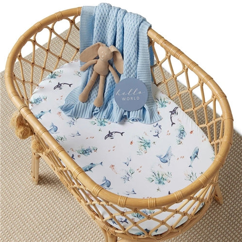 Bassinet Sheet / Change Pad Cover - Ocean