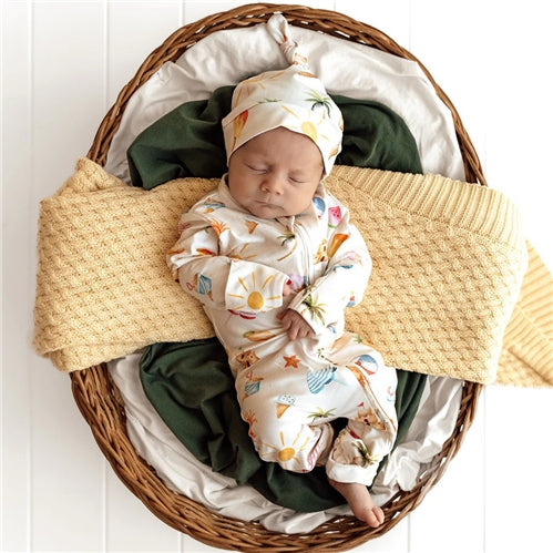 Beach Fun Organic Snugglesuit Convertible Romper