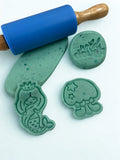 Mermaid mint playdough with glitter.