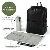 OiOi Multitasker Nappy Backpack - Black Vegan Leather