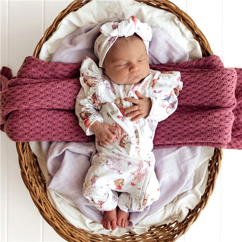 Mermaid Organic Snugglesuit Convertible Romper with Frill