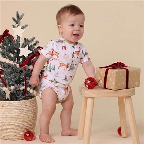 Prancer & Friends Organic Short Sleeve Bodysuit