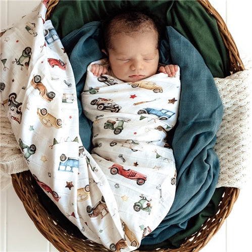 Vintage Cars Organic Muslin Wrap