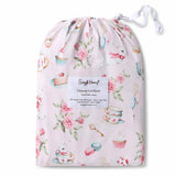 Alice's Tea Party Organic Fitted Cot Sheet