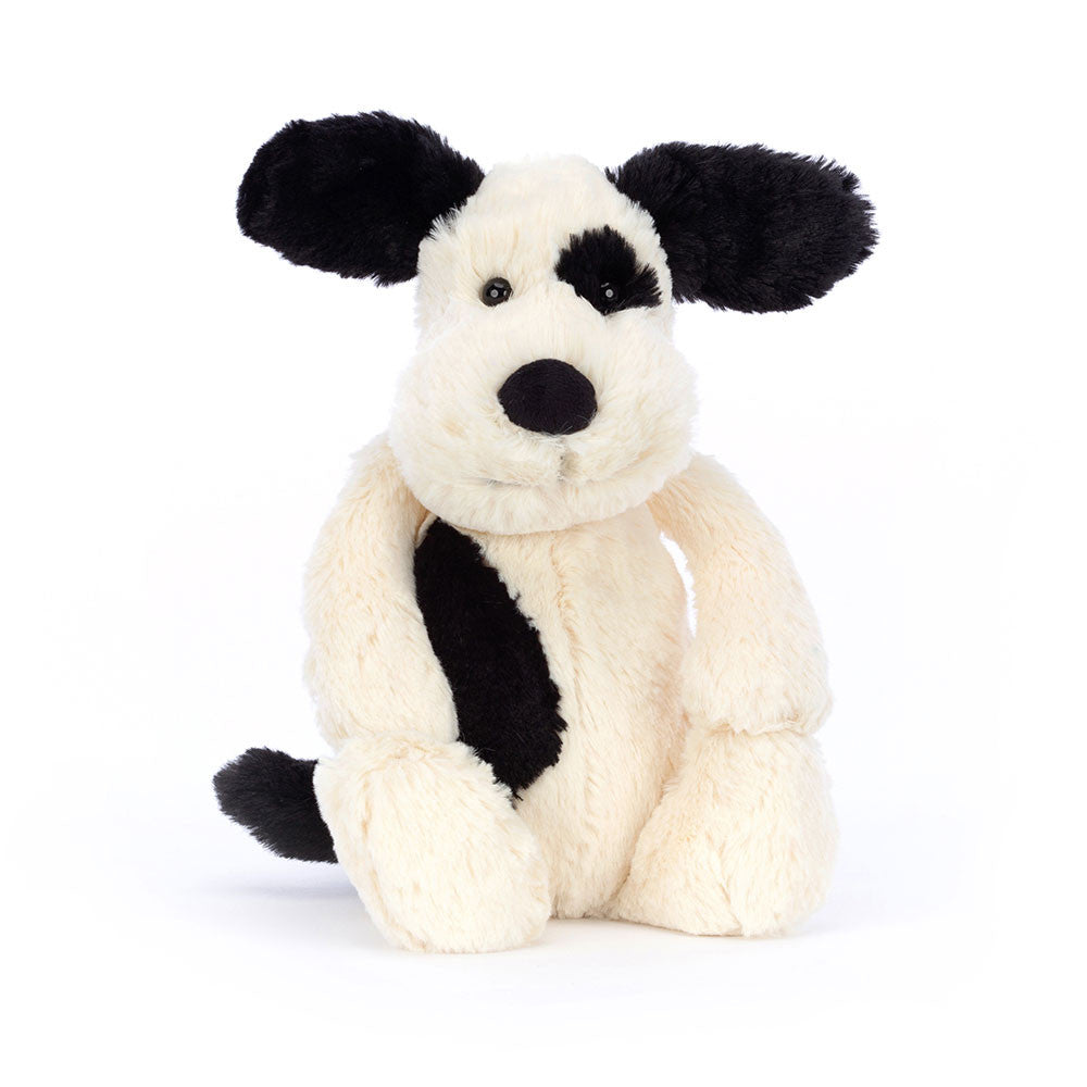Jellycat Bashful BLACK AND CREAM PUPPY medium