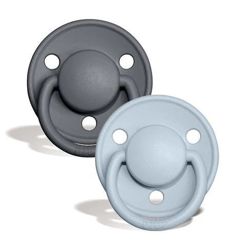 BIBS Dummies De Lux - Silicone - Iron/Baby Blue