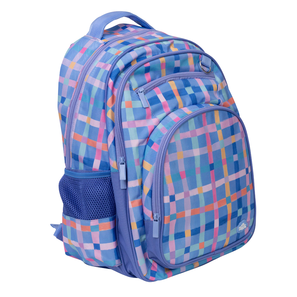 Big Kids Backpack - Pastel Plaid