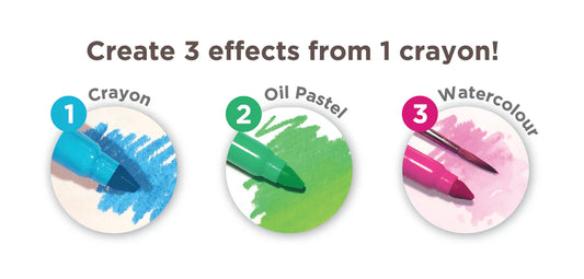 Easi-Grip 3 in 1 Crayons - Pack of 12