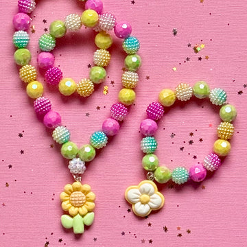 Beaded Necklace - Flower