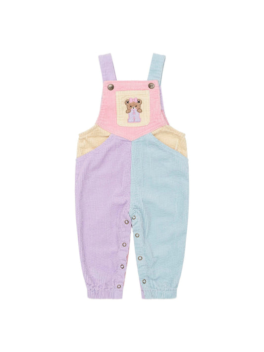 Blush Colour Block Cord Overalls