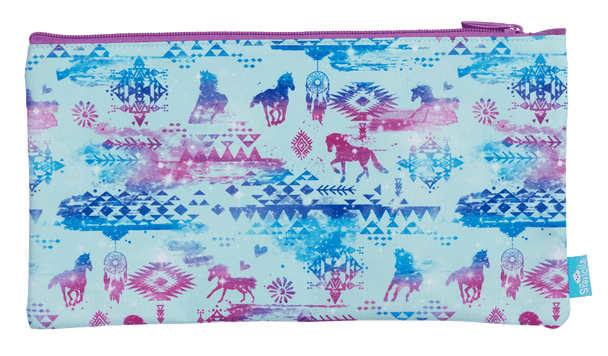 Twin Zip Pencil Case - Aztec Horse