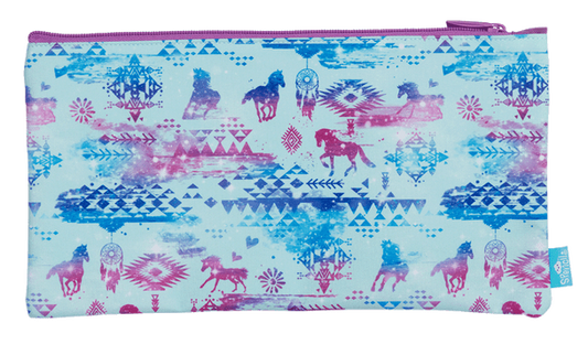 Twin Zip Pencil Case - Aztec Horse