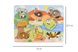 2 in 1 Aussie Animals and their babies Peg Puzzle