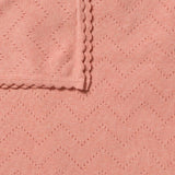 Petal Pink Organic Knitted Pointelle Blanket