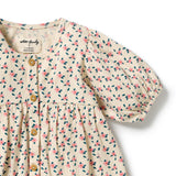 Little Blossom Organic Crinkle Button Dress