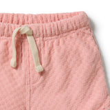 Petal Pink Check Organic Terry Tie Short