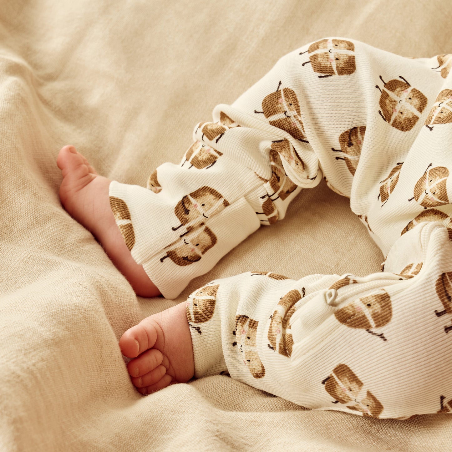 Hot Cross Buns Organic Zipsuit with Feet