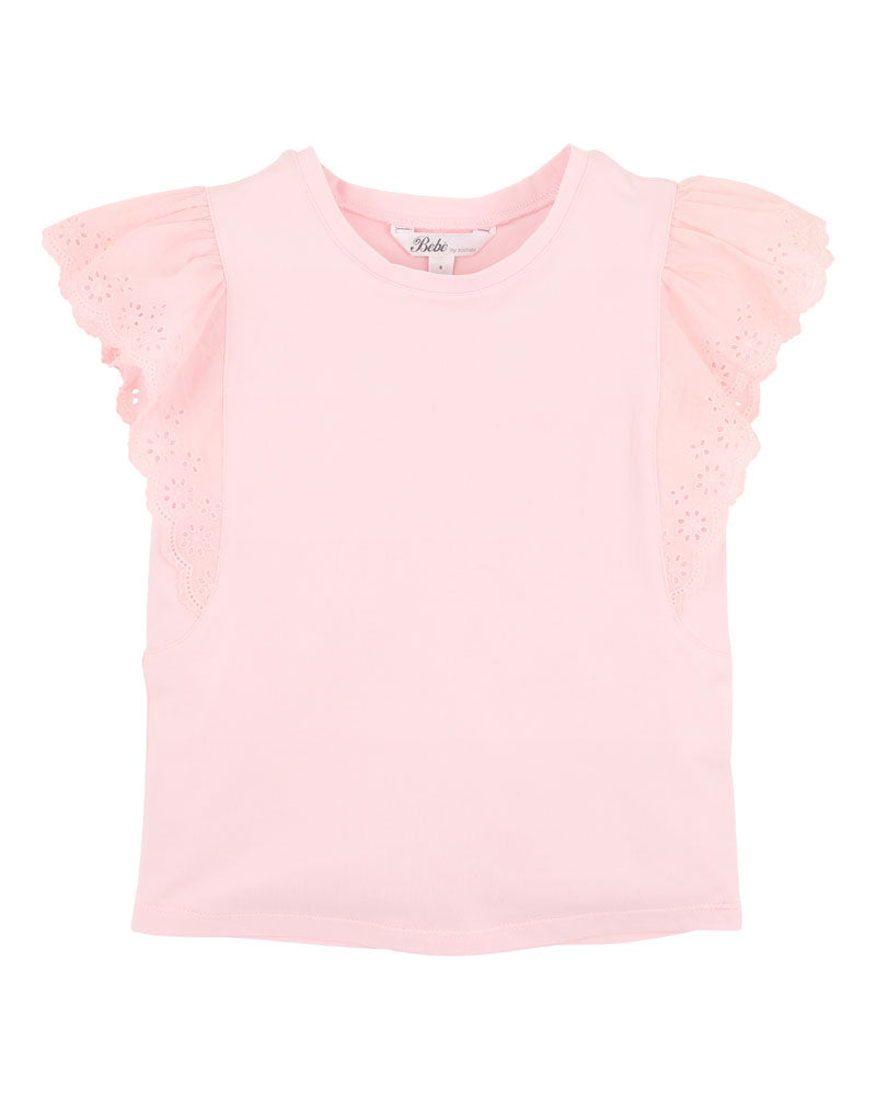 Pink Broderie Tee