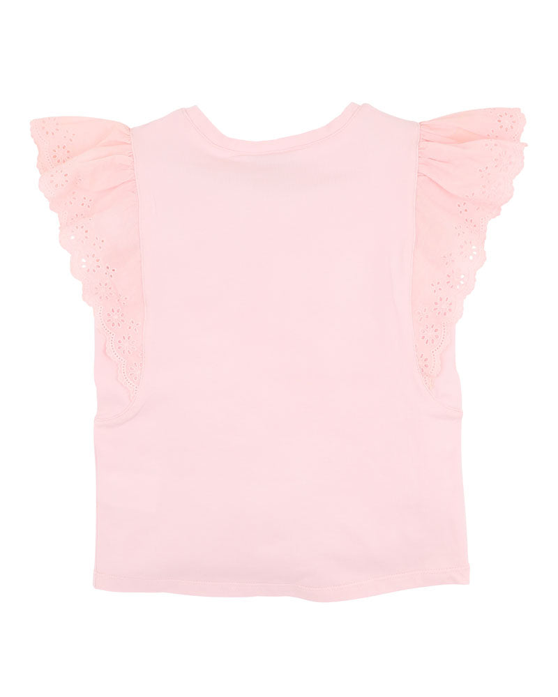 Pink Broderie Tee