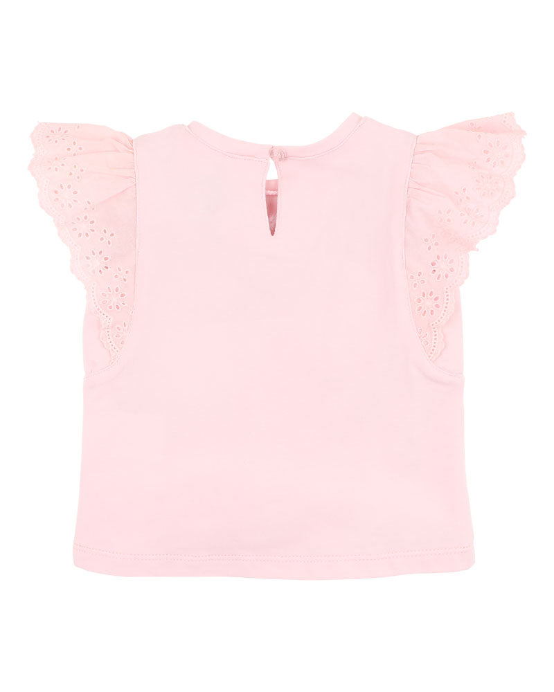 Pink Broderie Tee