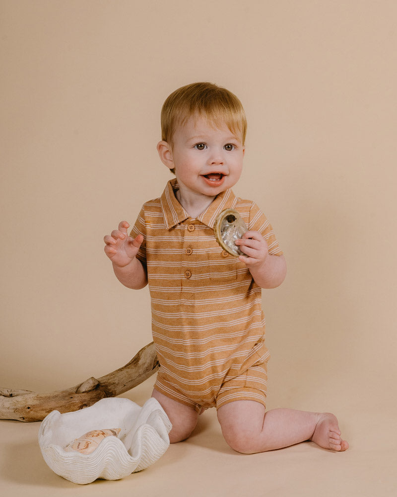 Finley Stripe Polo Romper