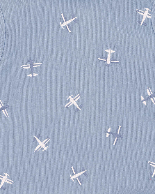 HARLAN Embroidered SS Polo Romper